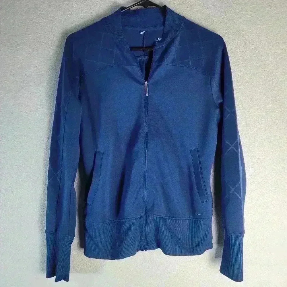 Nike Golf Dri-Fit Blue Size S Long Sleeve Full Zip Polyester Blend Sports Jacket